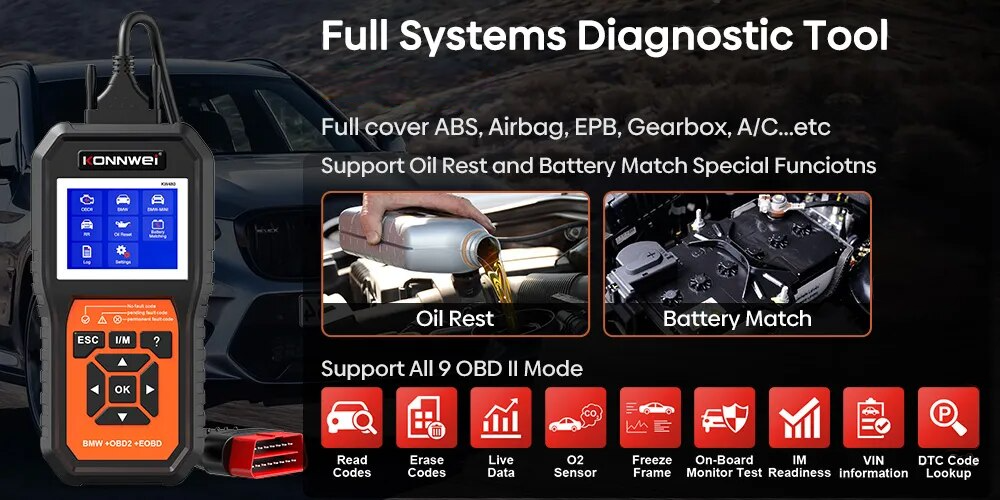 KONNWEI OBD2 Diagnostic Car Scanner Prily