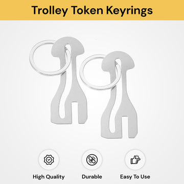 2Pcs Universal Trolley Token Keyrings