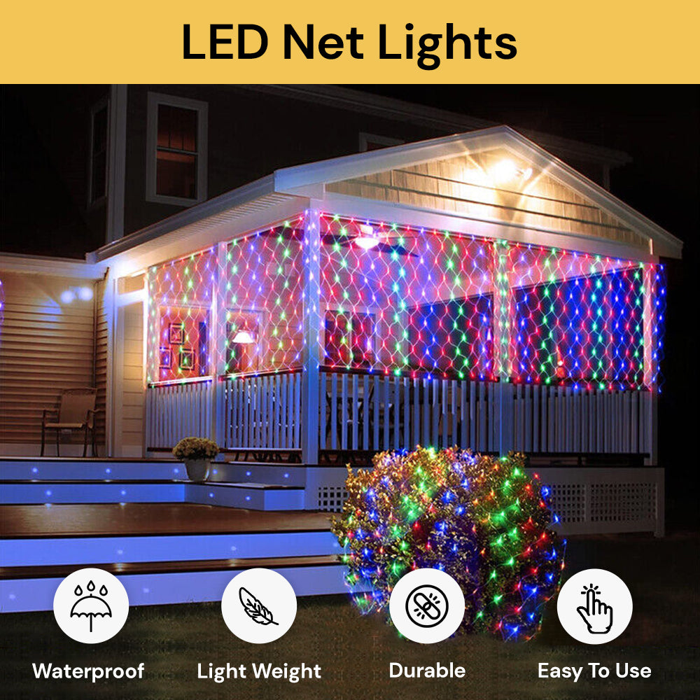 LED Net Lights -  Indoor & Outdoor - 192LEDs