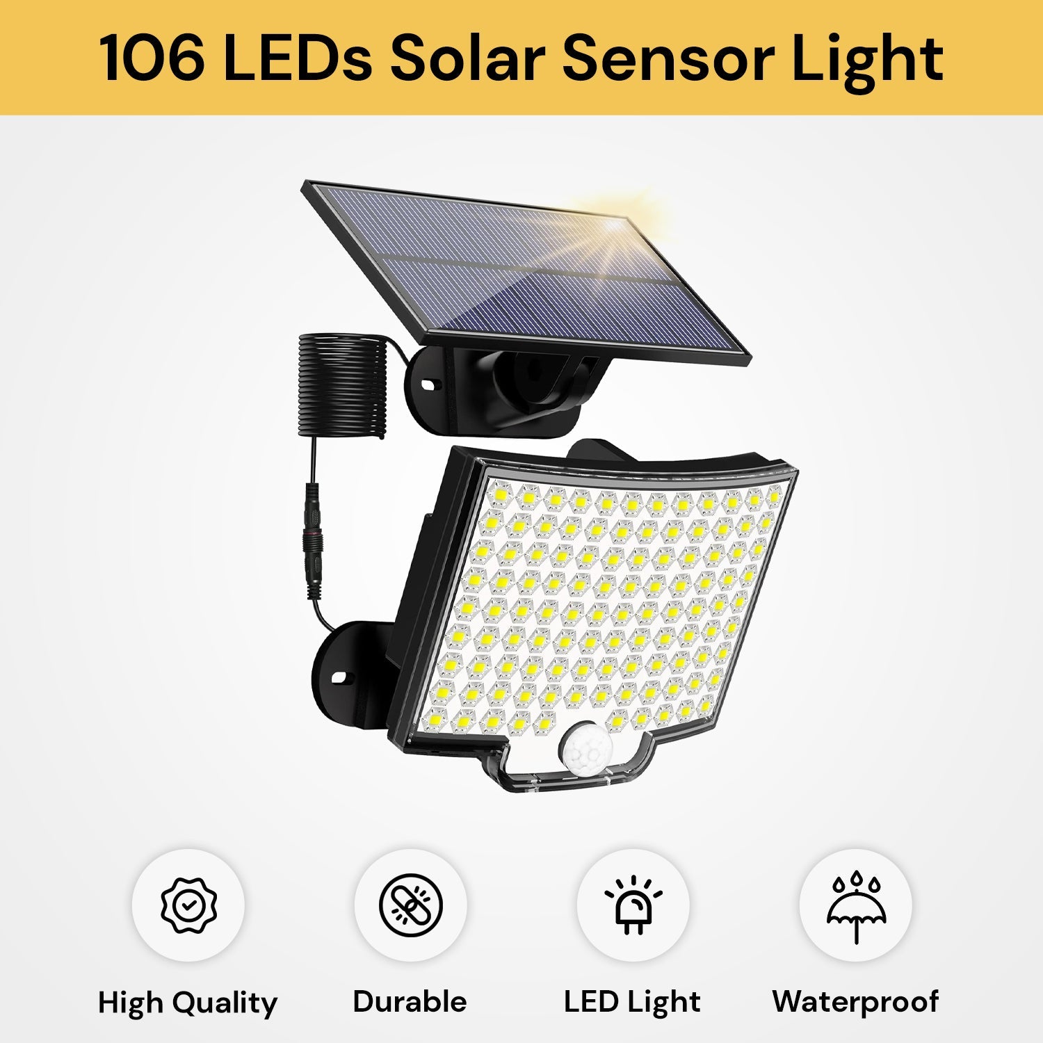 106 LEDs Solar Sensor Light