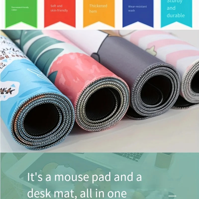 Large Non-slip Mouse Pad with Computer Function Shortcuts Pattern Prily