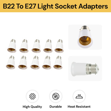 10PCs B22 to E27 Light Socket Adapters