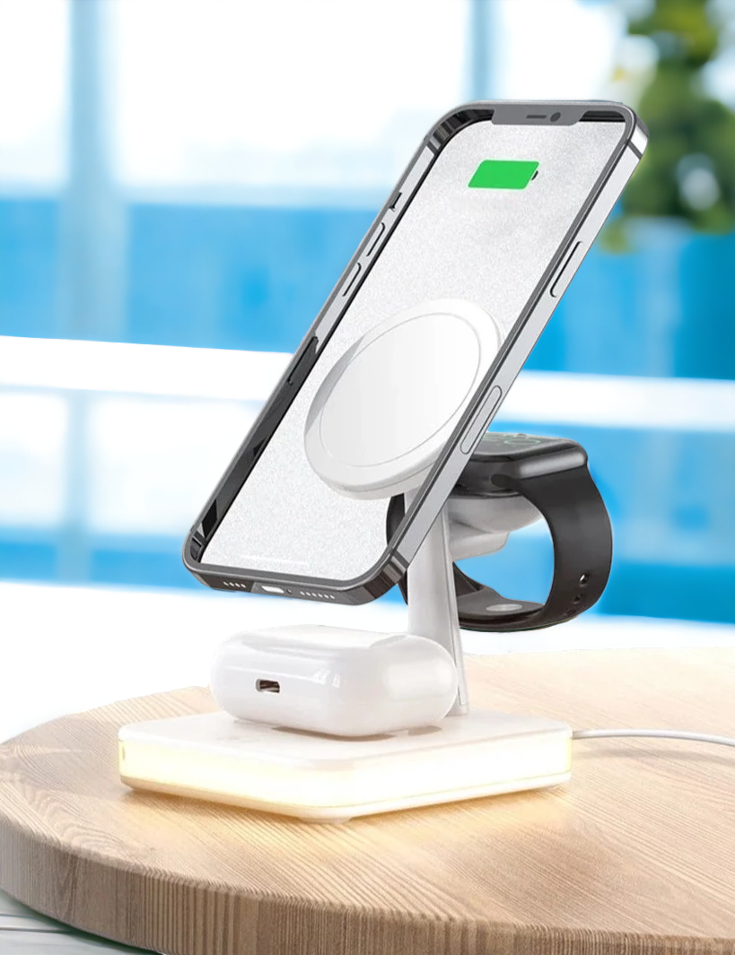 Magnetic 4 in 1 Wireless Fast Charging Dock Station For iPhone Apple watch & Airpods Prily