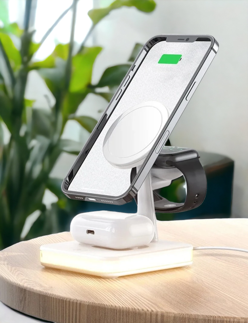 Magnetic 4 in 1 Wireless Fast Charging Dock Station For iPhone Apple watch & Airpods Prily