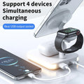 Magnetic 4 in 1 Wireless Fast Charging Dock Station For iPhone Apple watch & Airpods Prily