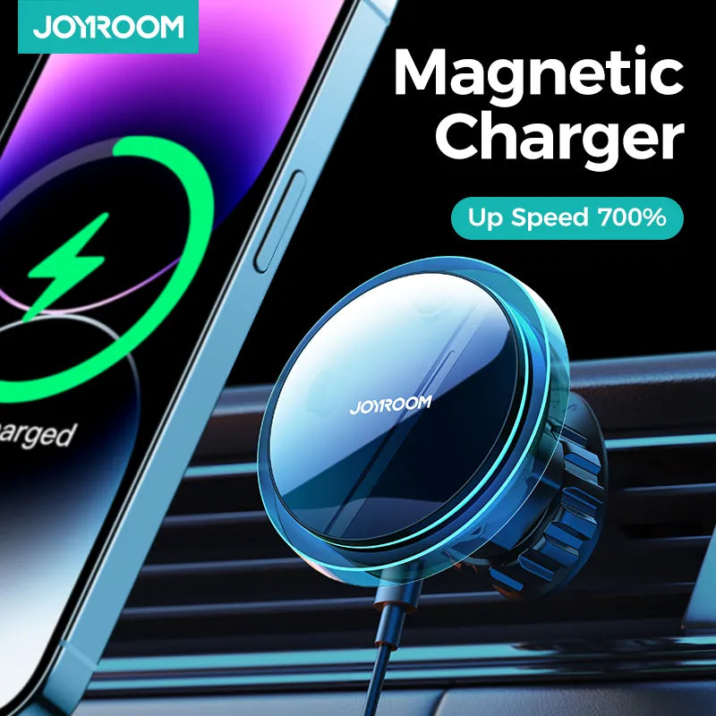 Magnetic Wireless Fast Charging Car Phone Mount With Blue Light Prily