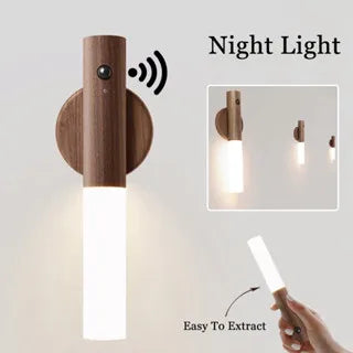 Magnetic Wooden Style Portable Rechargeable LED Wall Lamp Prily