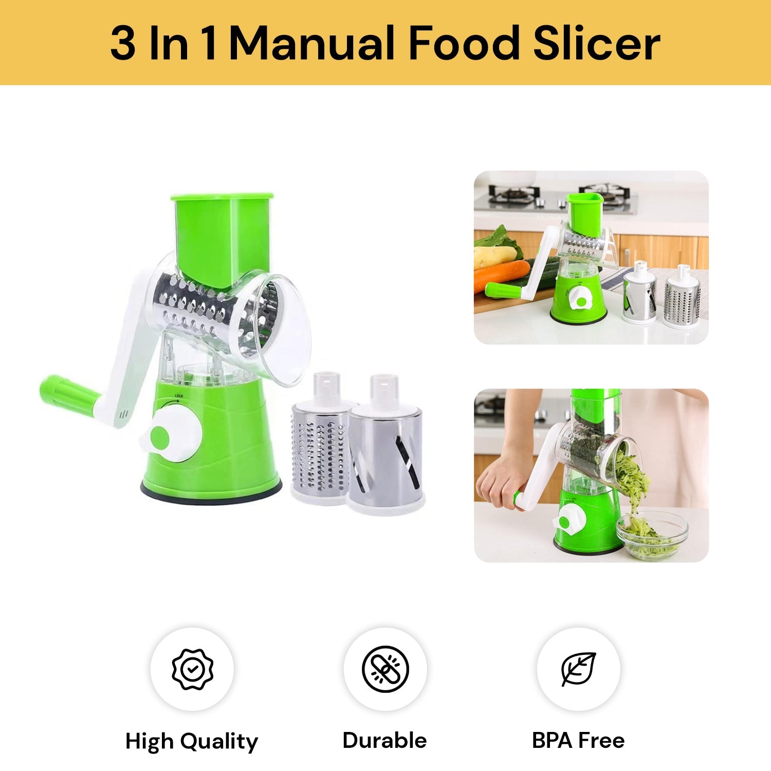 3 In 1 Manual Food Slicer