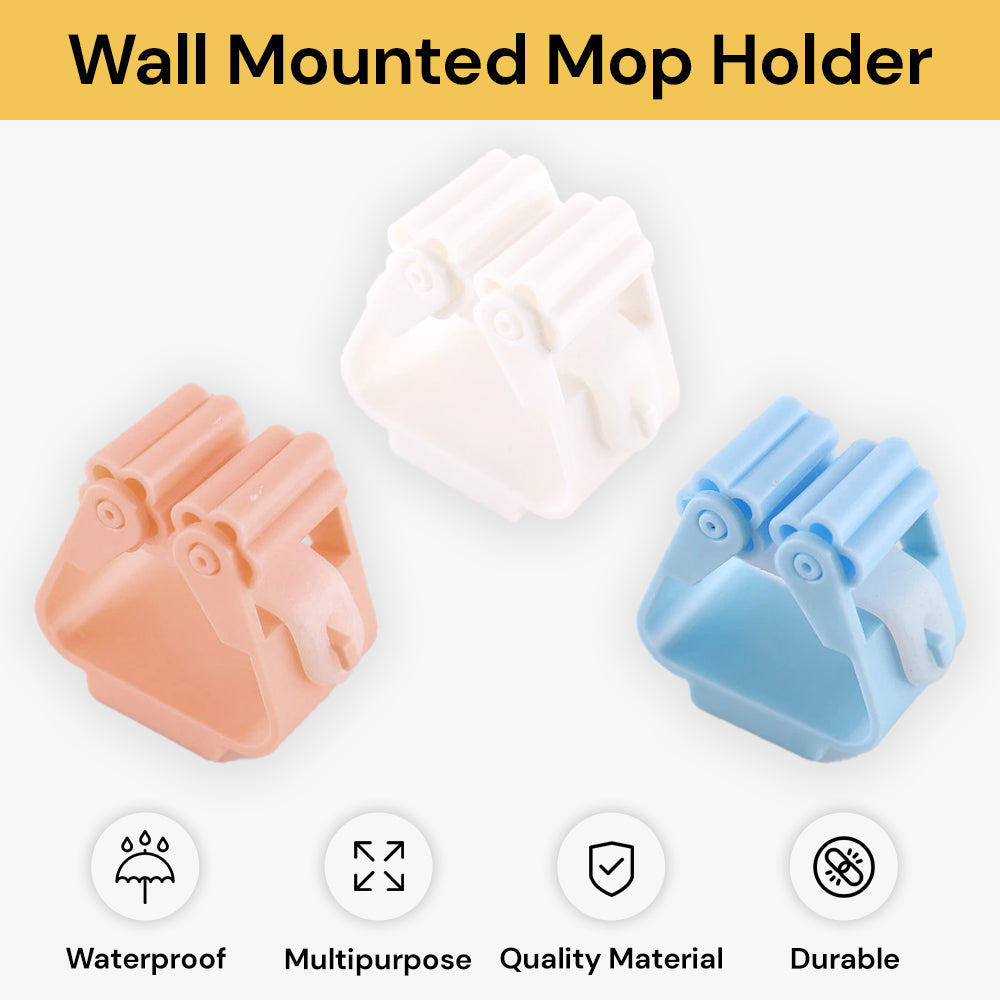 Wall Mop Holder & Mounted Mop Organizer - 2 Pack - Multi purpose