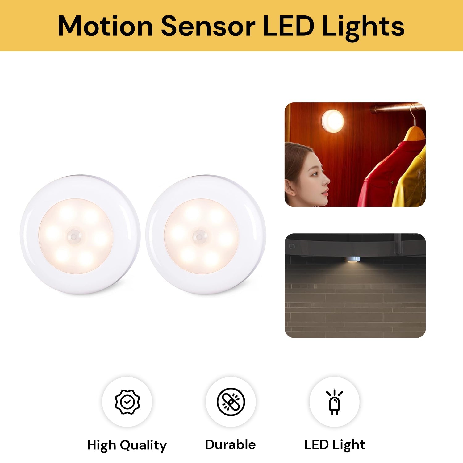 2PCs Motion Sensor LED Light