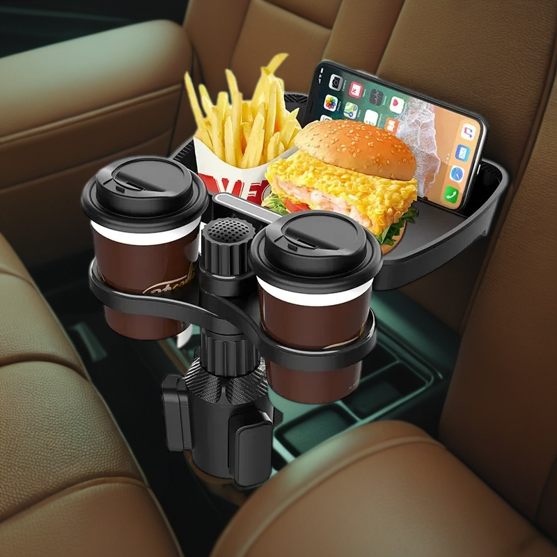 Multifunctional 360° Adjustable Car Snack Tray with Dual Cup Holder Prily