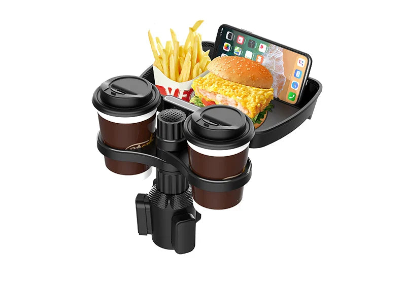 Multifunctional 360° Adjustable Car Snack Tray with Dual Cup Holder Prily