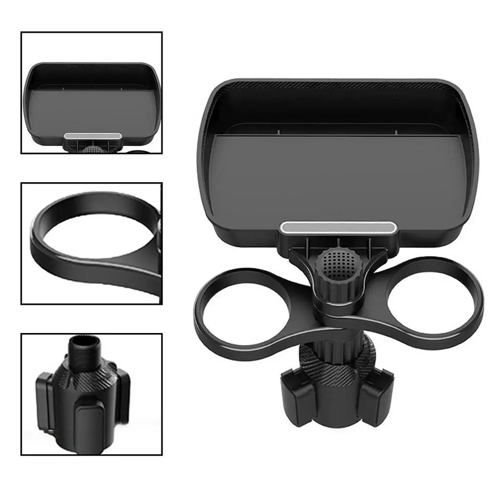 Multifunctional 360° Adjustable Car Snack Tray with Dual Cup Holder Prily