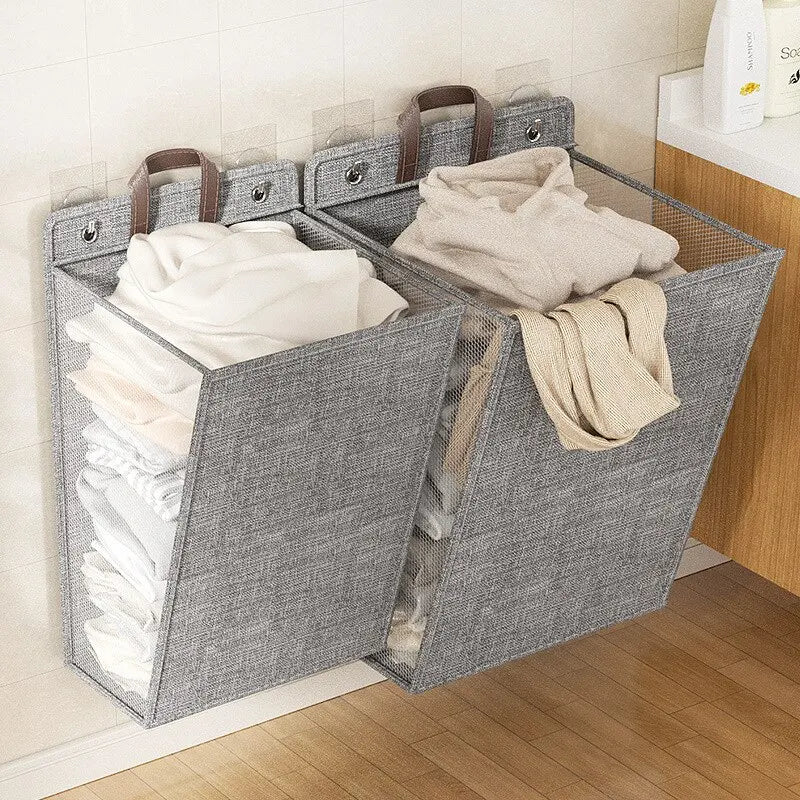 Multifunctional Foldable Punch Free Wall Hanging Laundry Hamper Prily