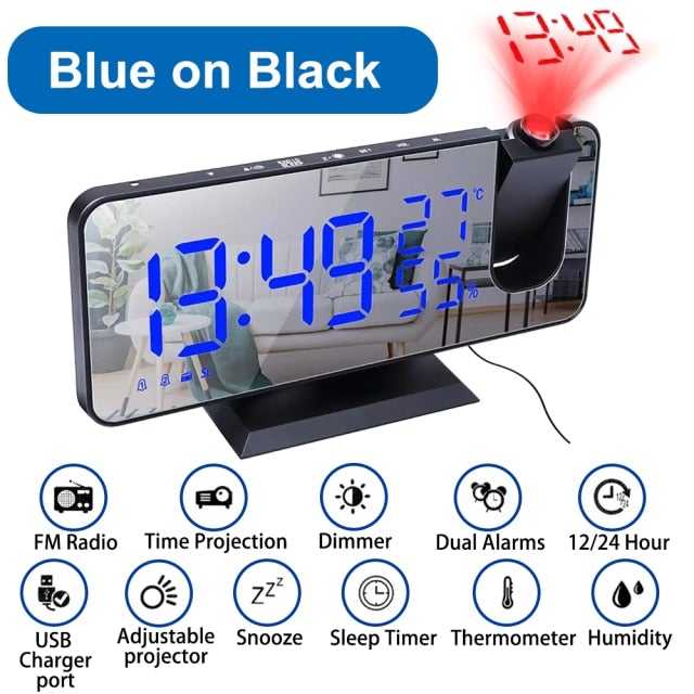 Multifunctional Projection Radio Alarm Clock Prily