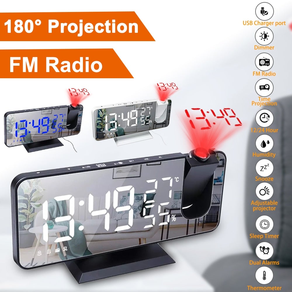 Multifunctional Projection Radio Alarm Clock Prily