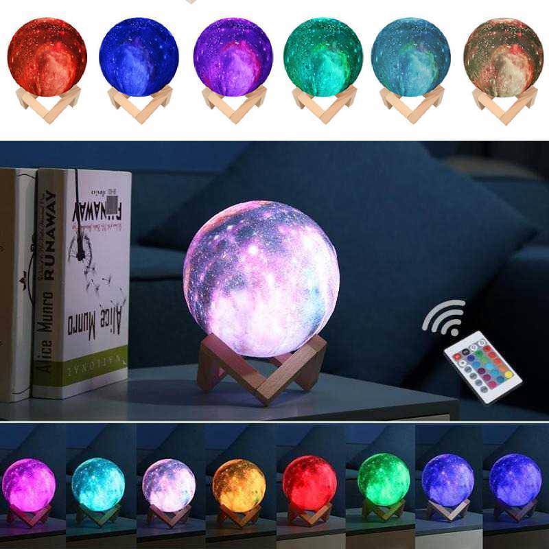 GalaxyLamp™- 3D Printed 16 Colors Moon Lamp With Remote Control