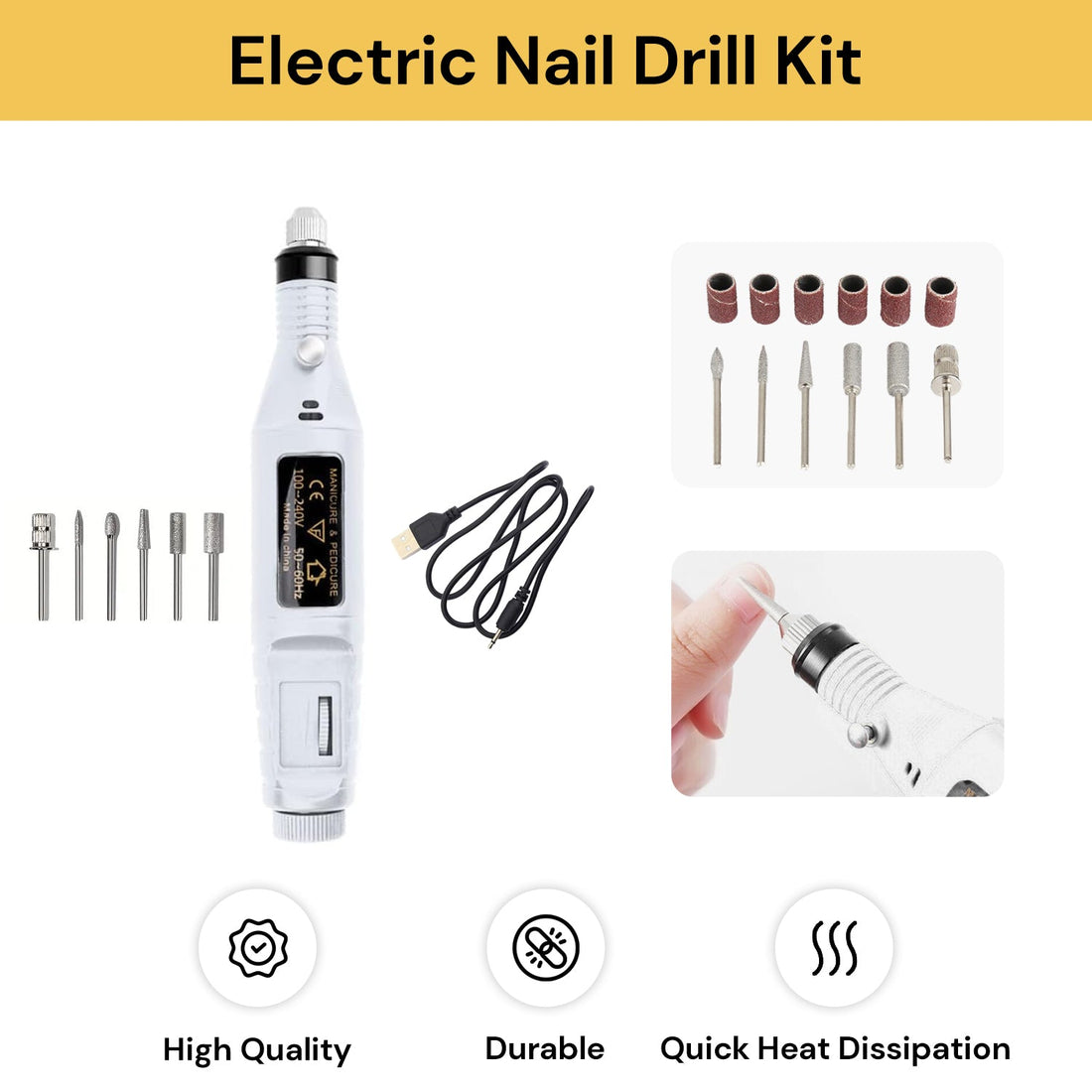 Professional Portable Electric Nail Drill Kit