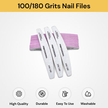 25PCs 100/180 Grits Nail Files