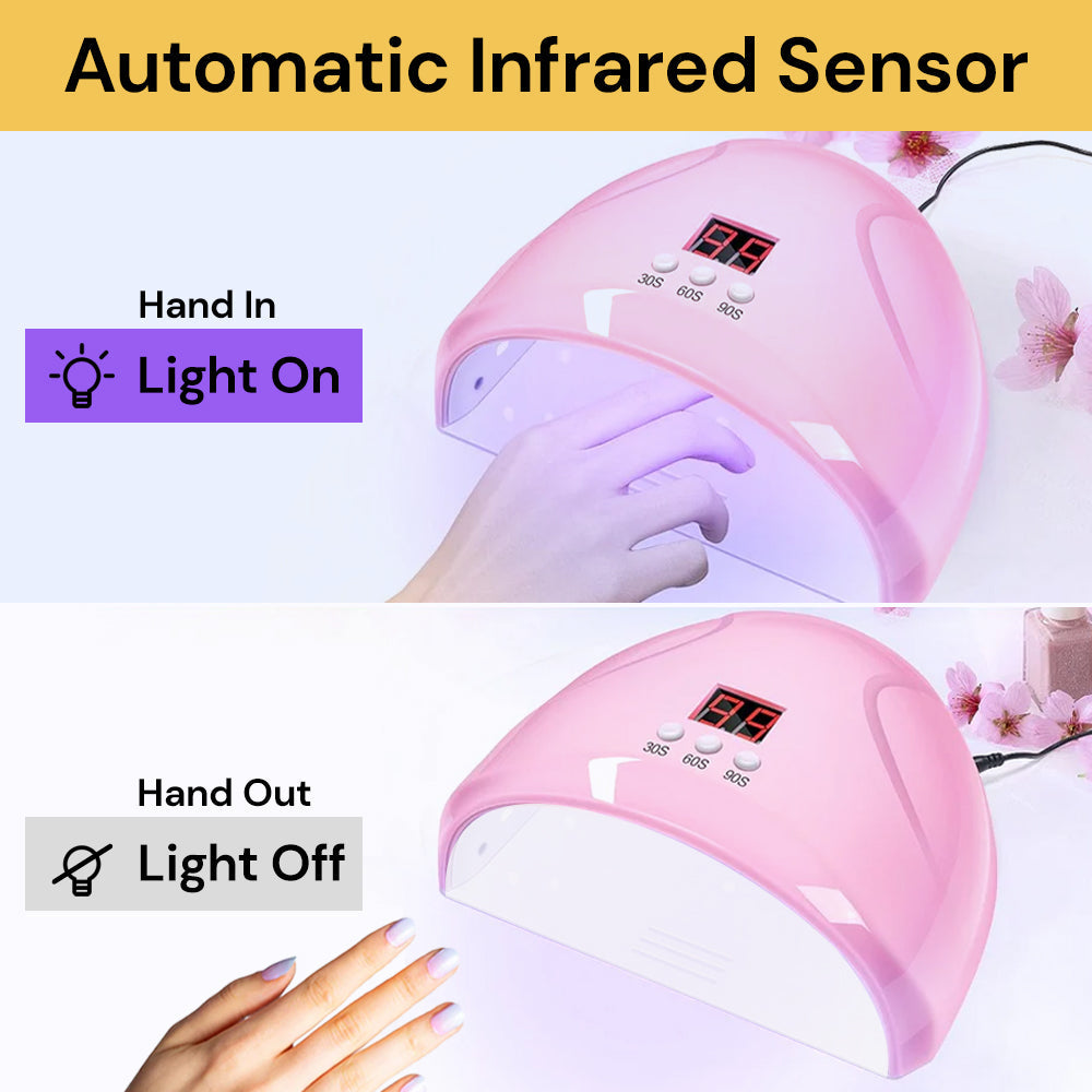 UV LED Nail Lamp - Automatic infrared sensor - 12 PCS of LED light beads