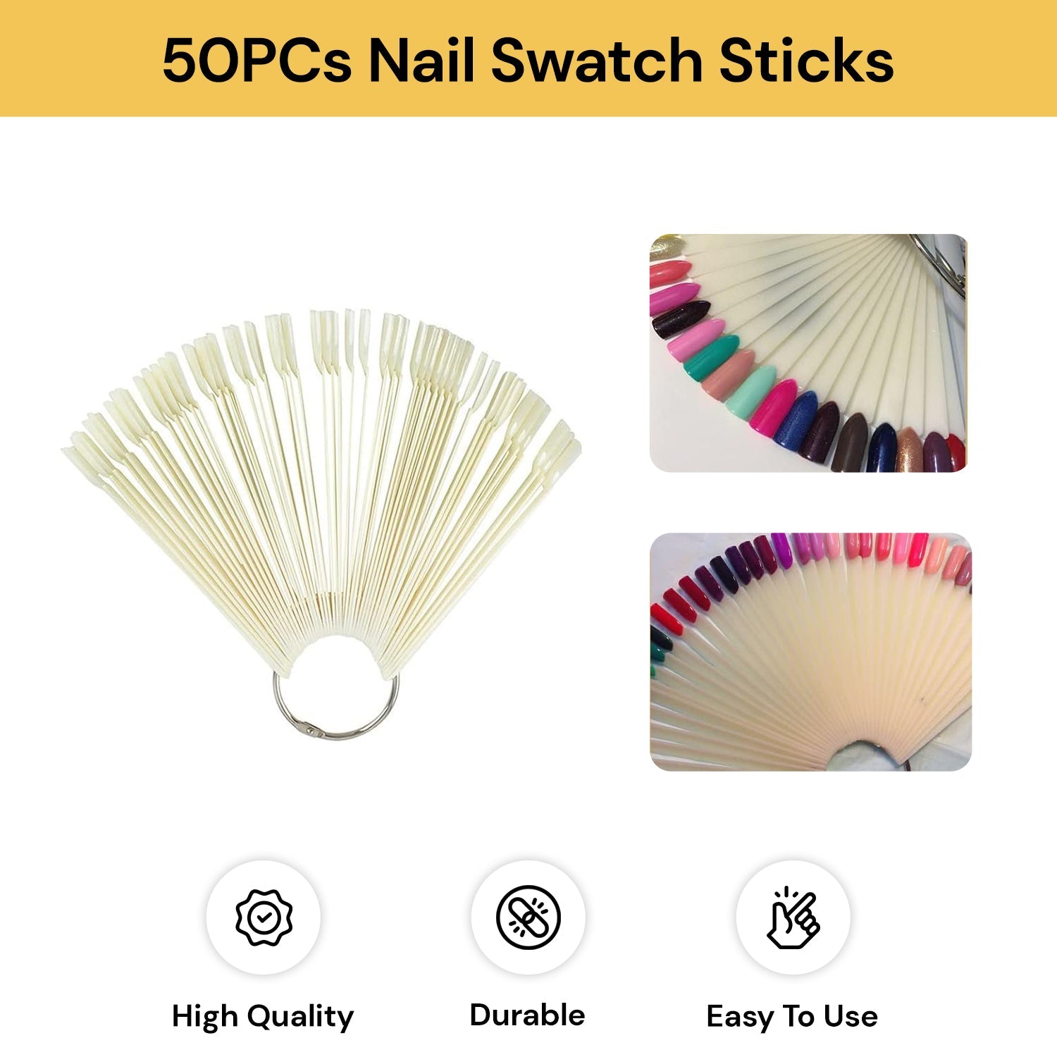 50PCs Nail Swatch Sticks