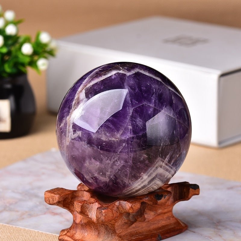 Natural Dream Crystal Quartz Ball With Decorative Base Prily