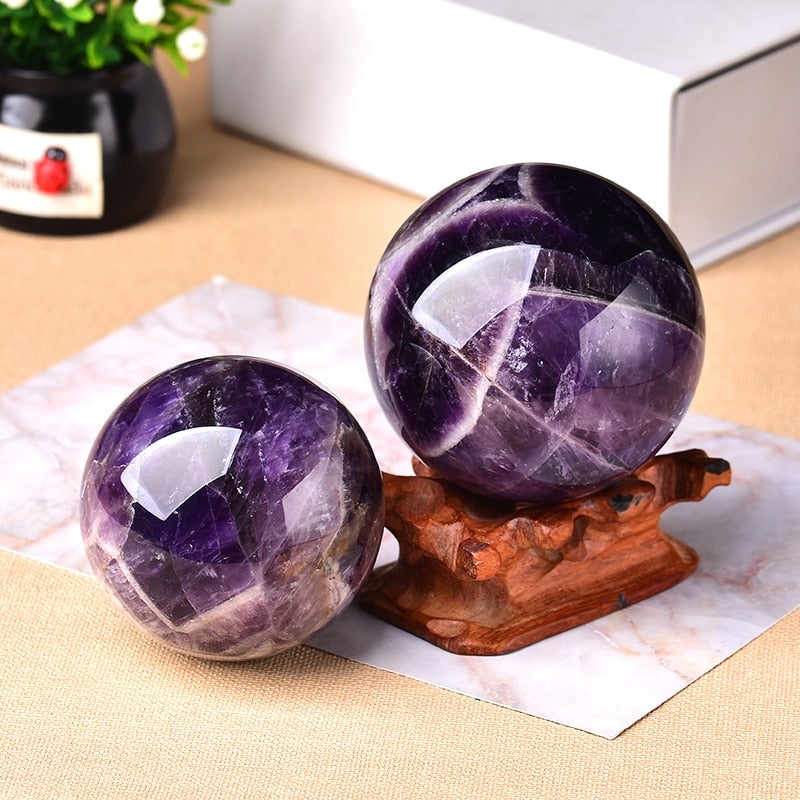 Natural Dream Crystal Quartz Ball With Decorative Base Prily