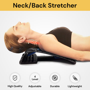 Neck and Upper Back Stretcher - Adjustable, Relief for Sore Muscles