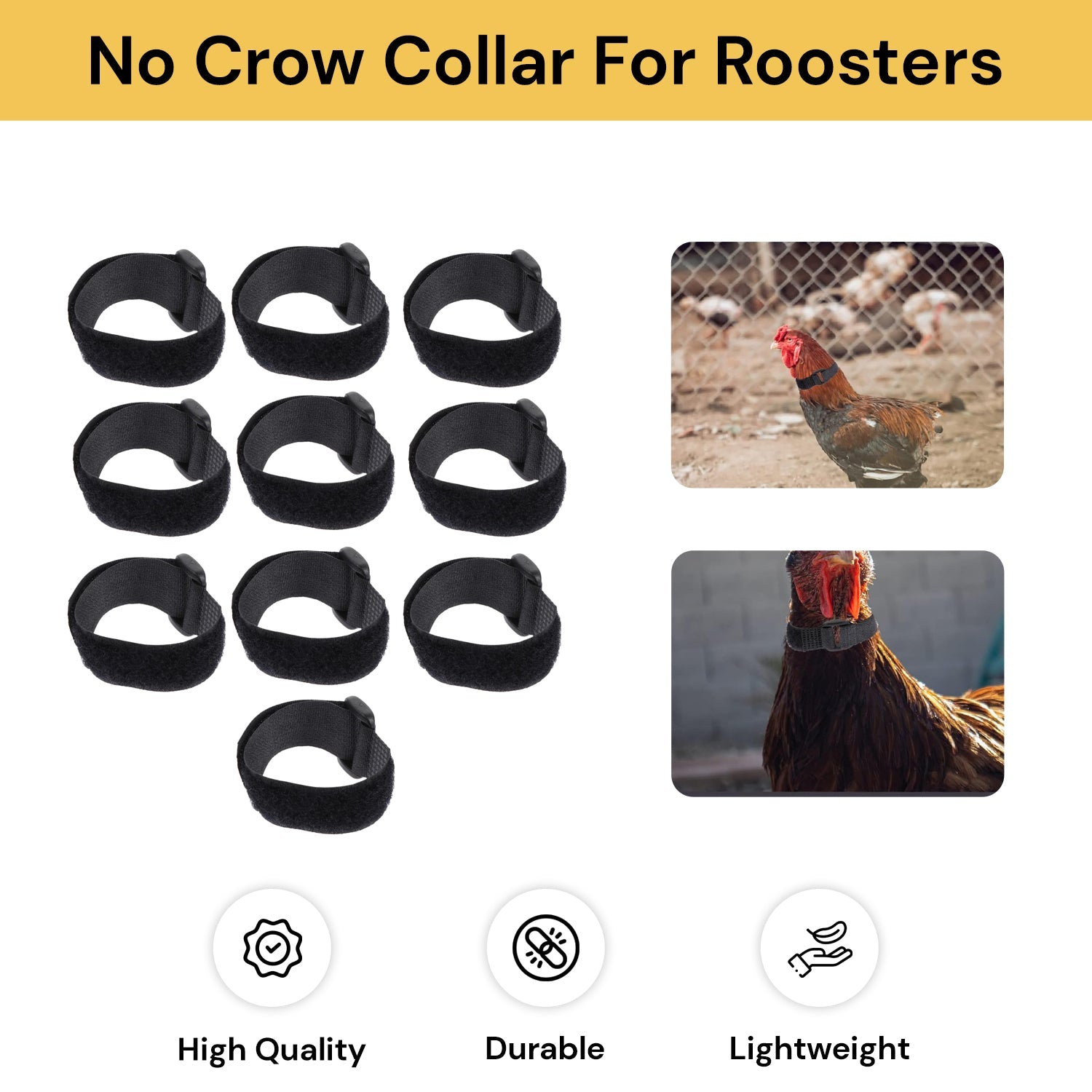 10PCs No Crow Collar For Roosters 