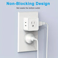 Non-Blocking Design US Plug 5 Way Multi Outlet Extender (2pc set) Prily