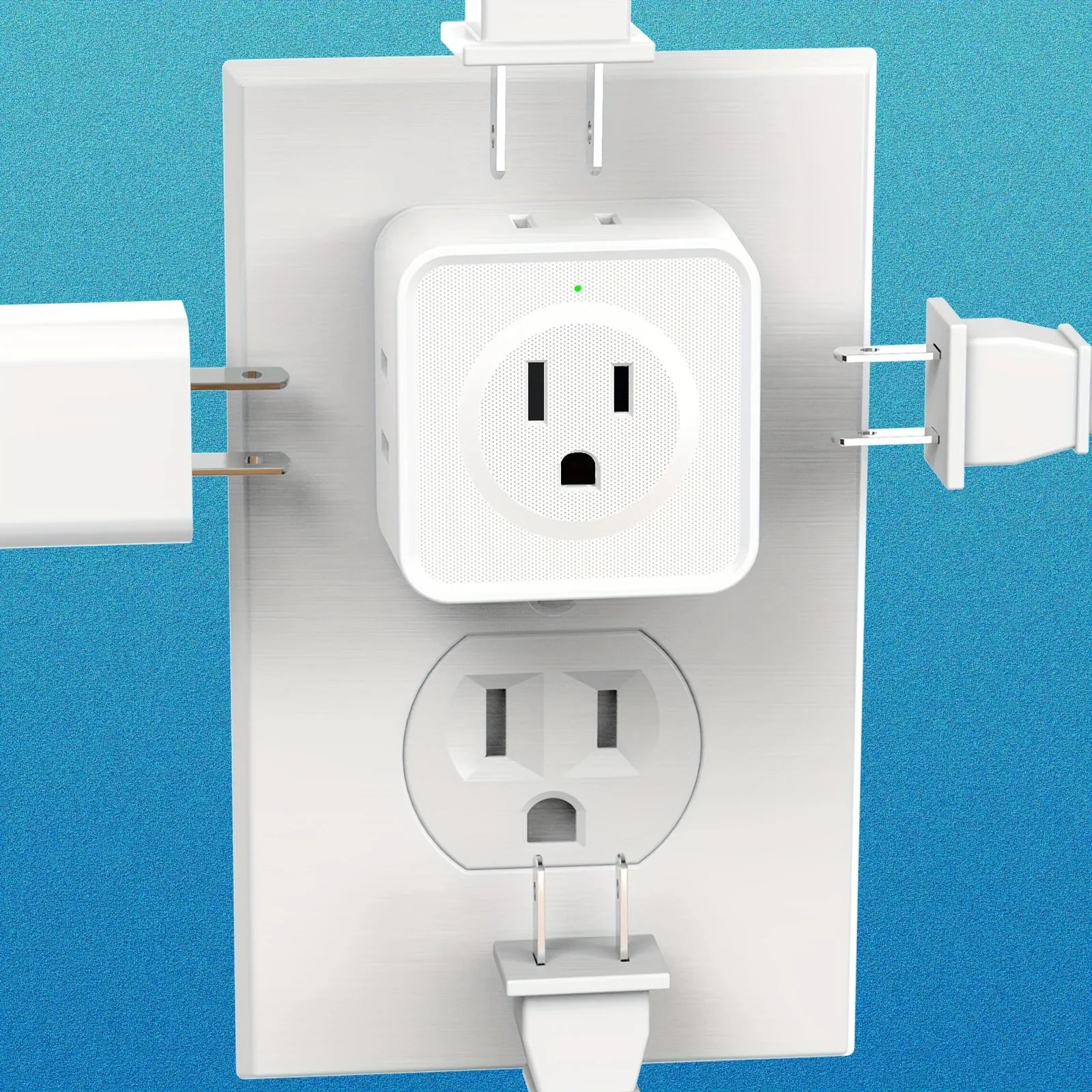 Non-Blocking Design US Plug 5 Way Multi Outlet Extender (2pc set) Prily