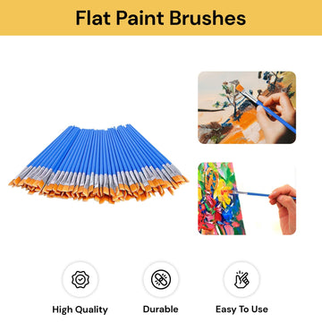 200PCs Flat Paint Brushes