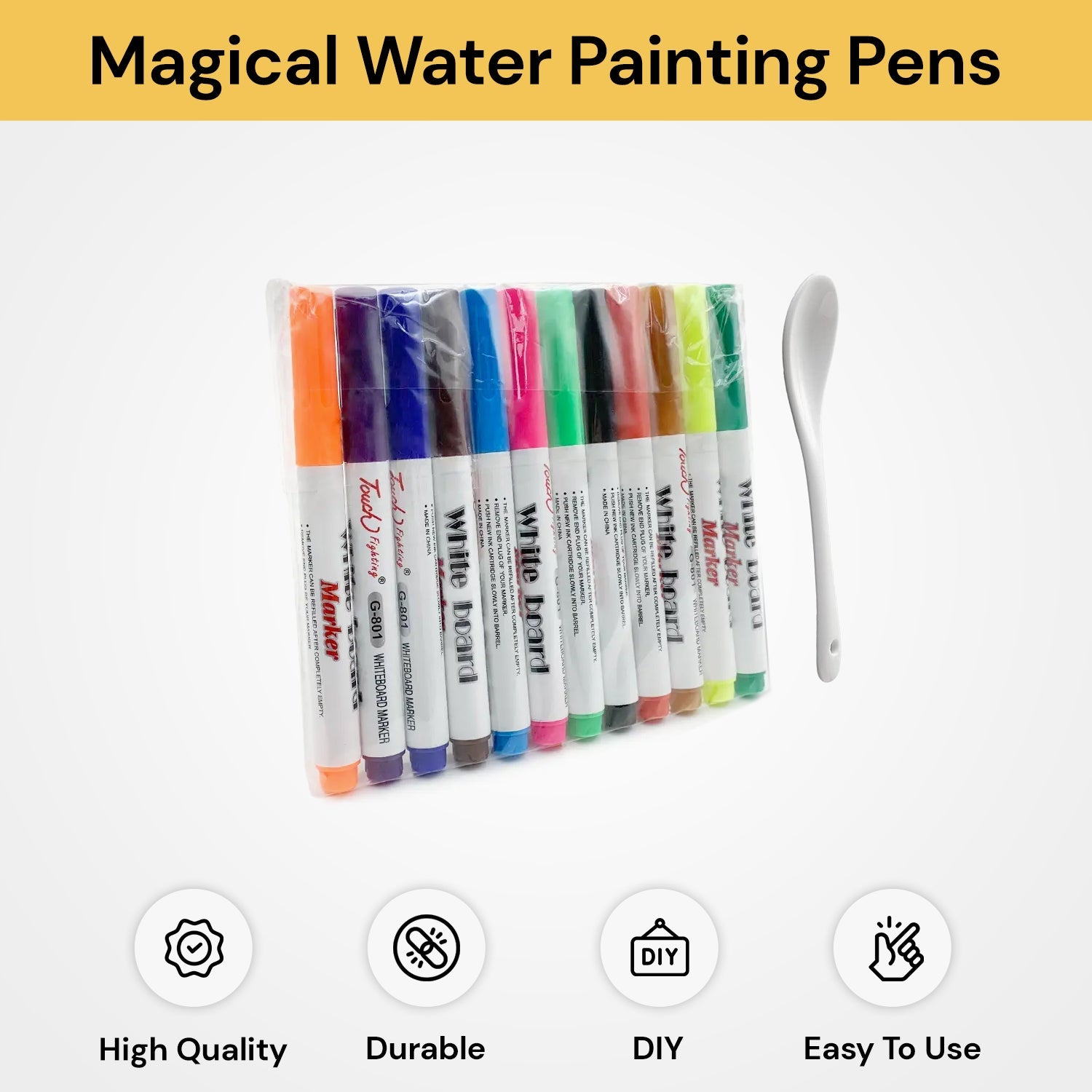 12PCs Magical Water Painting Pens With Spoon