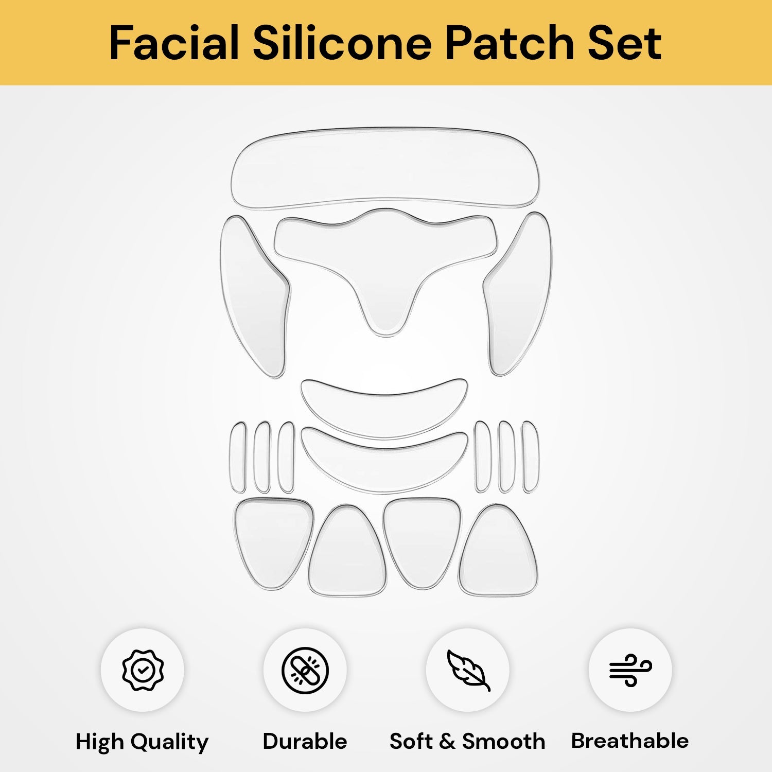 16PCs Reusable Facial Silicone Patch Set