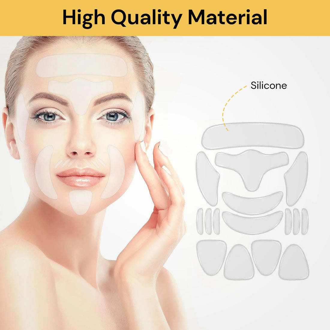 16PCs Reusable Facial Silicone Patch Set