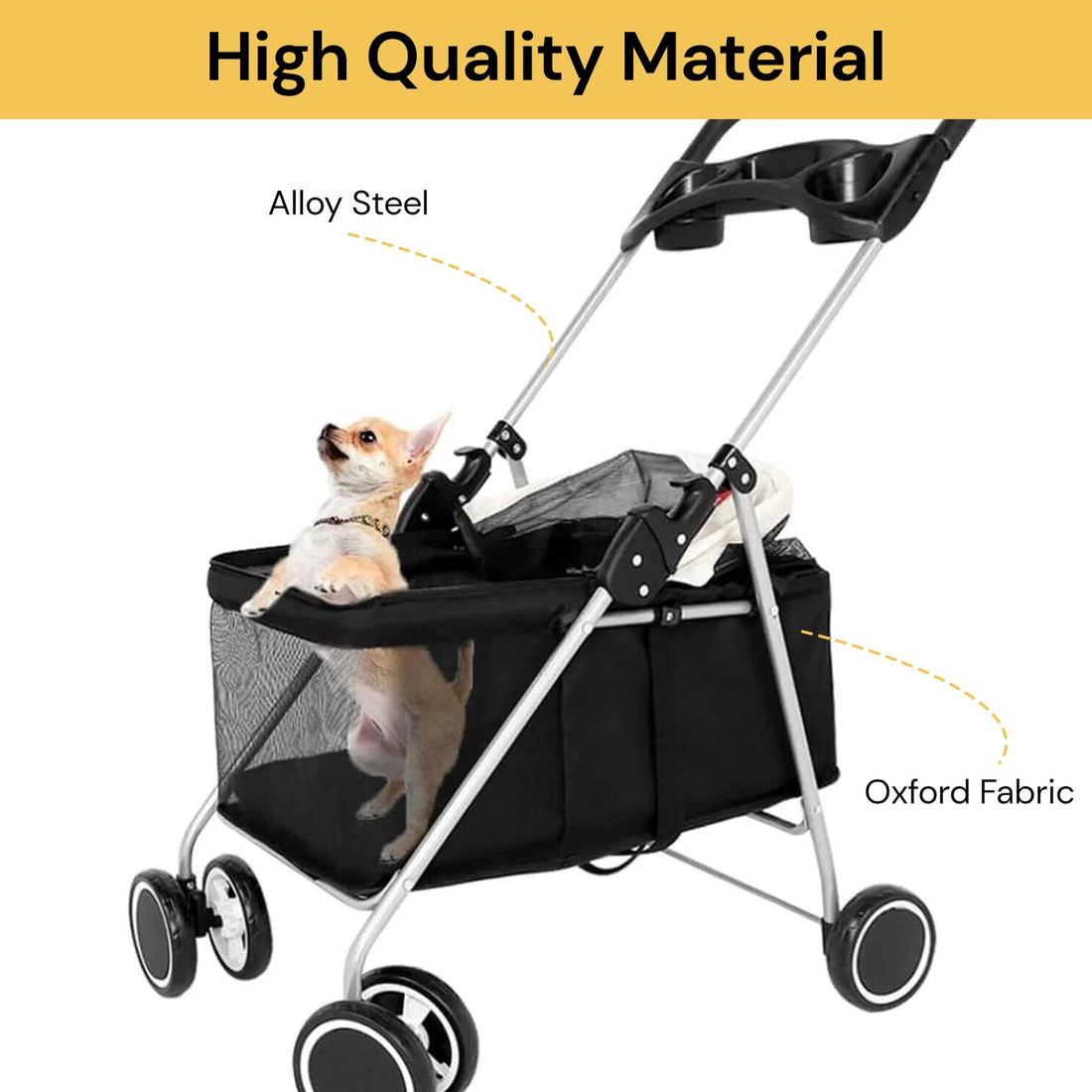 4 Wheels Foldable Pet Stroller