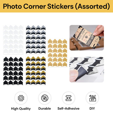 120PCs Self-Adhesive Photo Corner Stickers (Assorted)