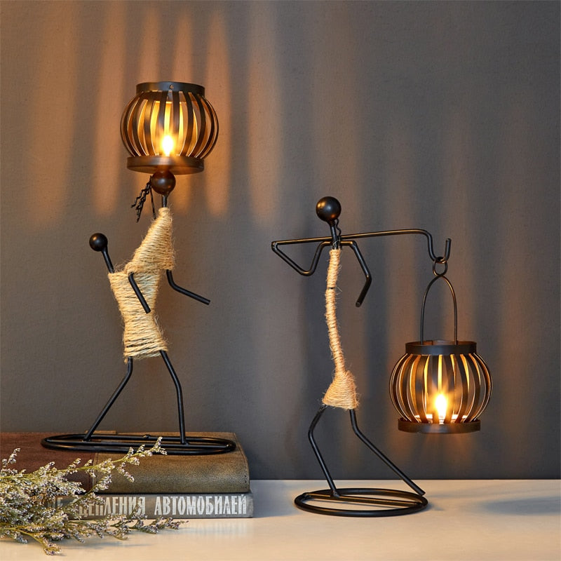 Pinturesque Metal African Style Candle Holder Prily