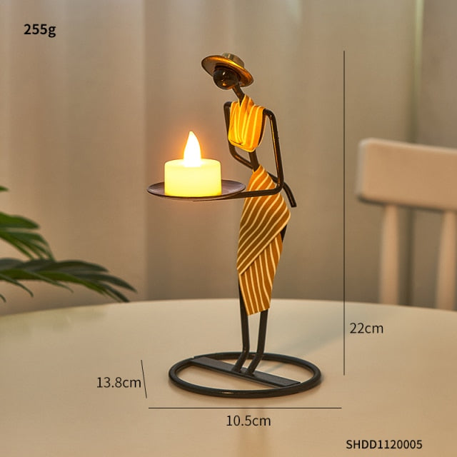 Pinturesque Metal African Style Candle Holder Prily