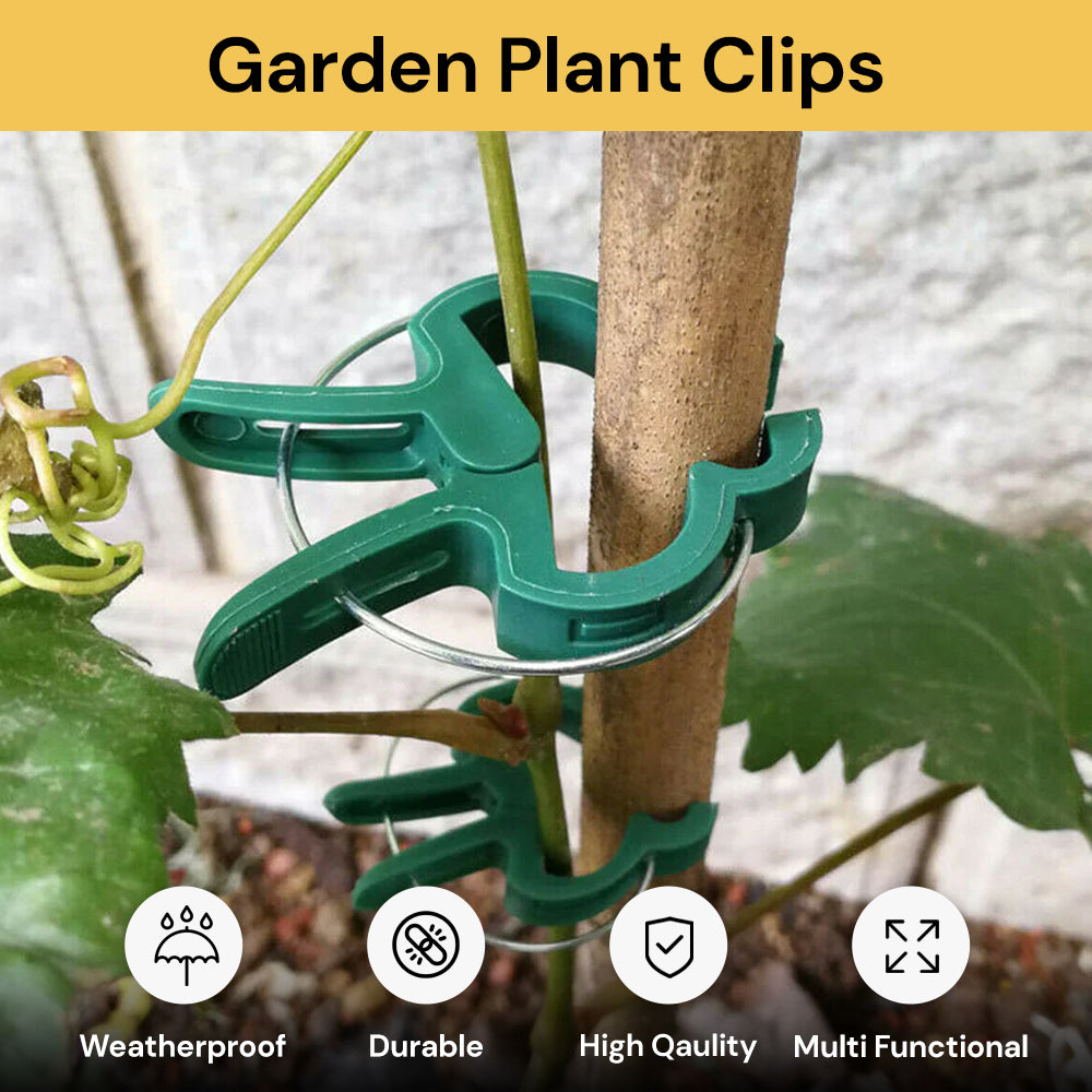 20pcs Garden Plant Clips - Weather-resistant, Green