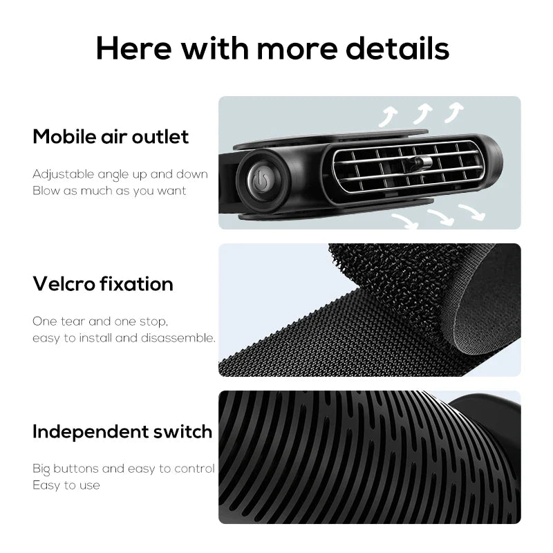 Portable Car Front/Rear Seat Headrest USB Powered Air Cooling Fan Prily