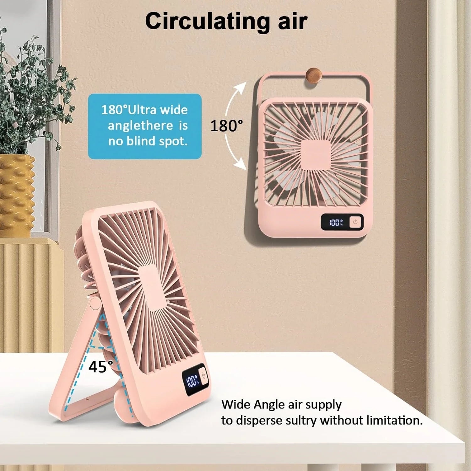 Portable Ultra Quiet USB Rechargeable Folding Personal Fan Prily