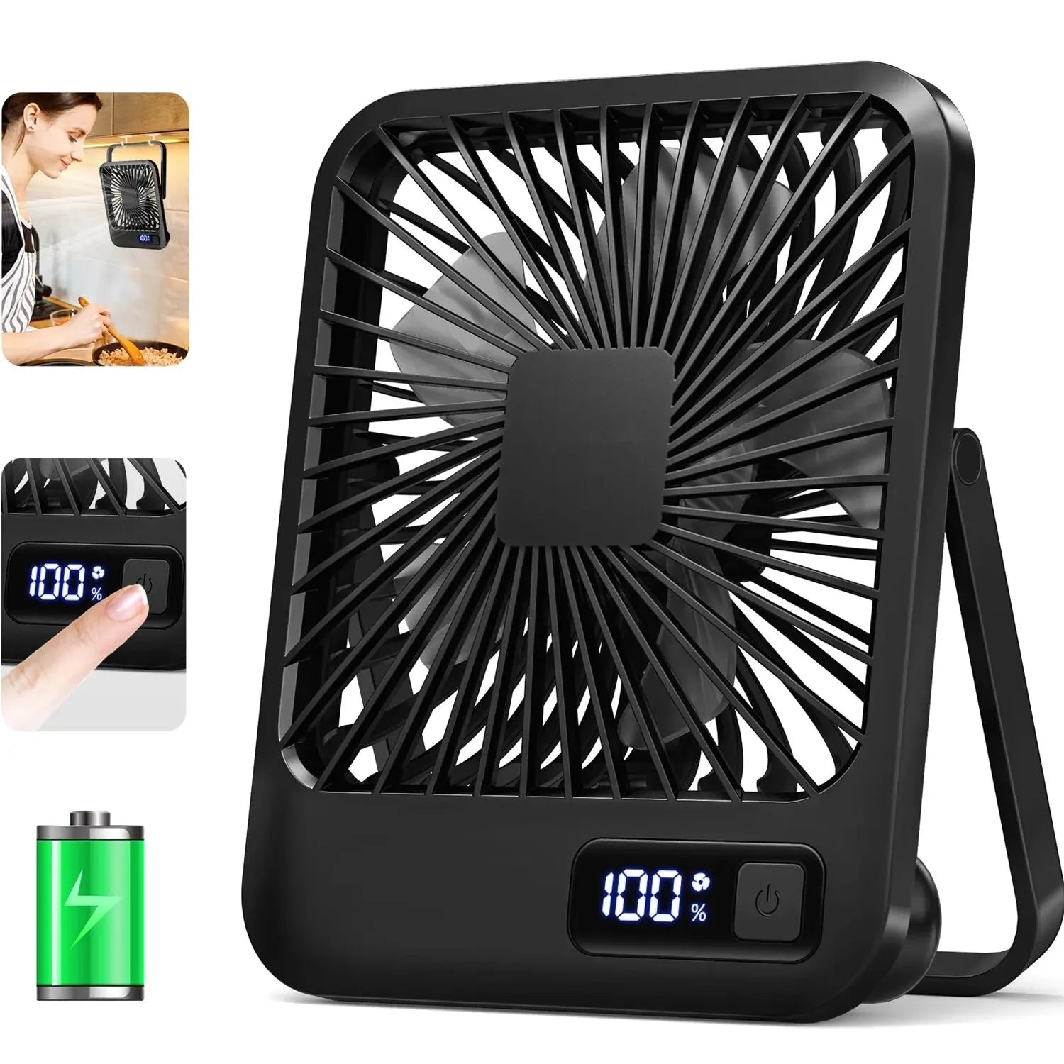 Portable Ultra Quiet USB Rechargeable Folding Personal Fan Prily