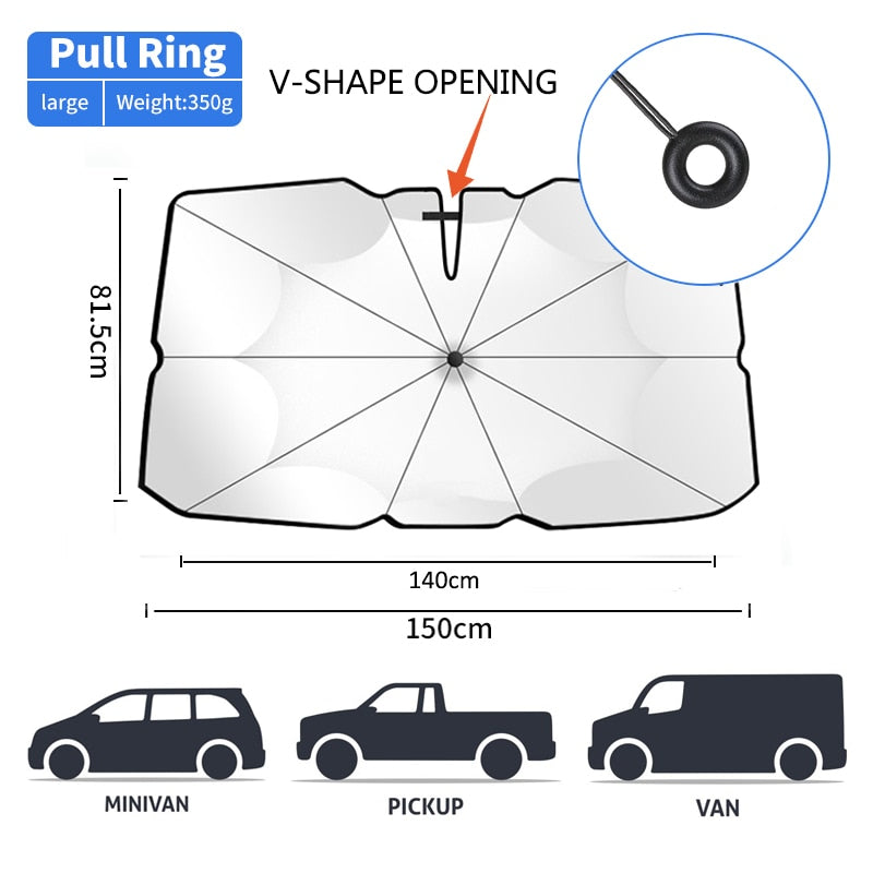 Pull Ring Smart Design Car Windshield Sunshade Umbrella Prily