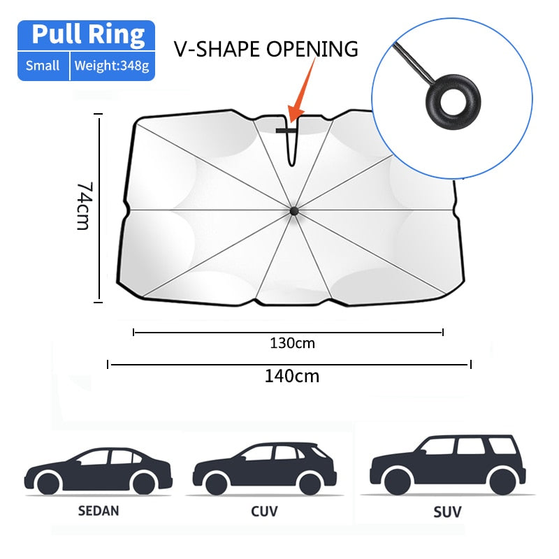 Pull Ring Smart Design Car Windshield Sunshade Umbrella Prily