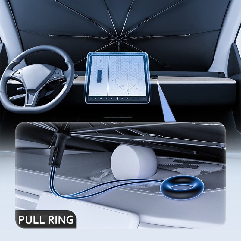 Pull Ring Smart Design Car Windshield Sunshade Umbrella Prily