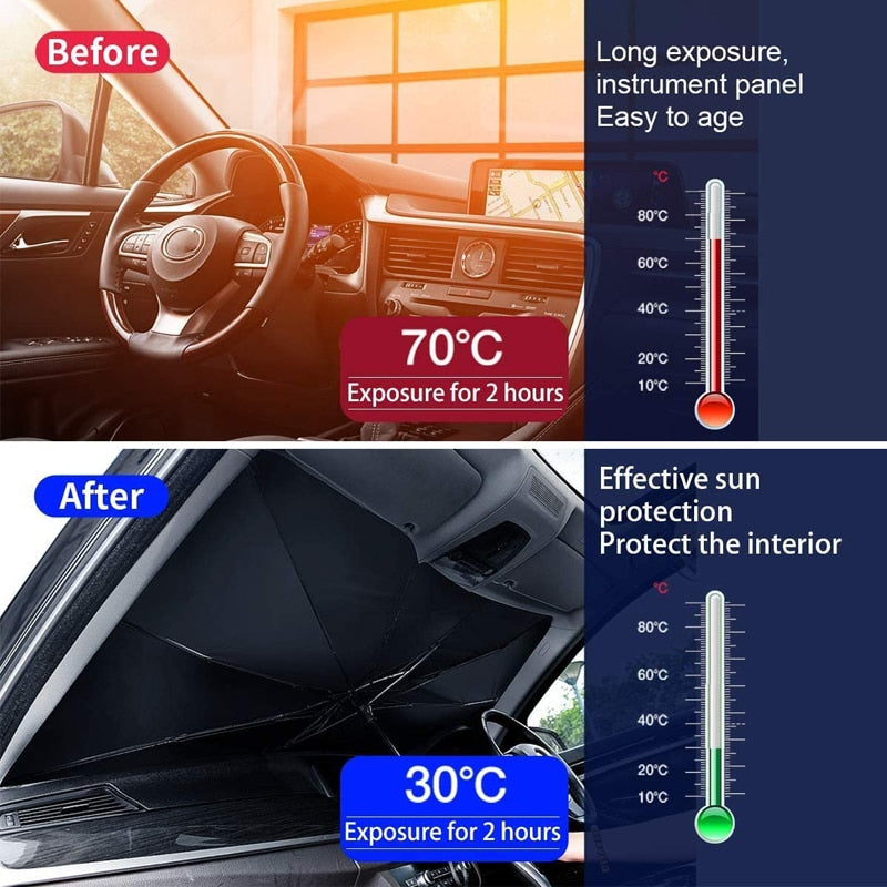 Pull Ring Smart Design Car Windshield Sunshade Umbrella Prily