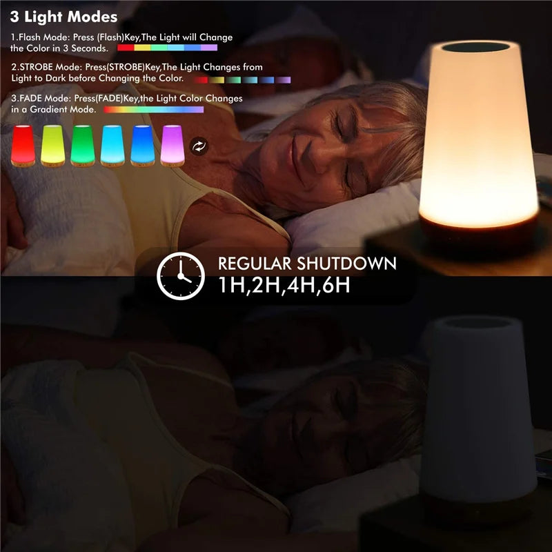 Rechargeable 13 Colors Remote / Touch Dimmable Bedside Light Prily