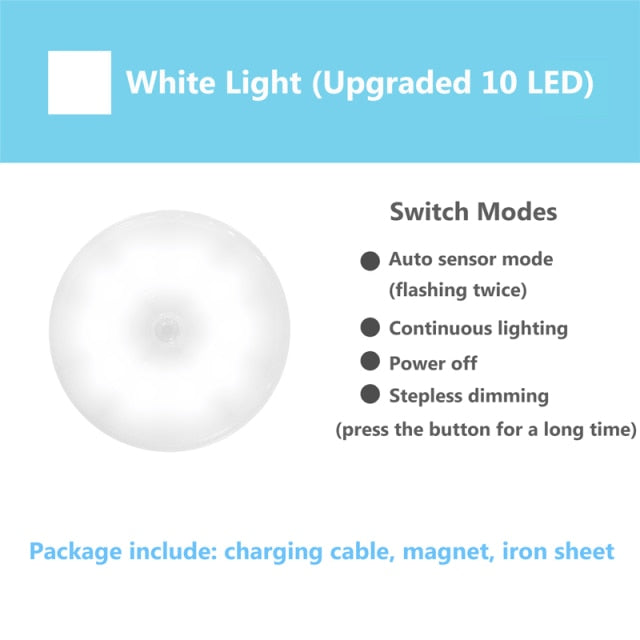 Rechargeable Magnetic PIR Motion Sensor LED Light Prily