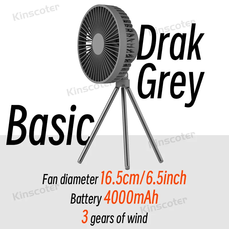 Rechargeable Powerful Desk Fan with Power Bank and LED Lighting Prily